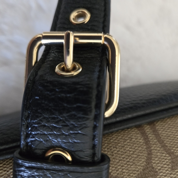 Coach Black/Khaki Ellie Signature Coated Canvas Crossbody with COA & Dustbag - Picture 6 of 16